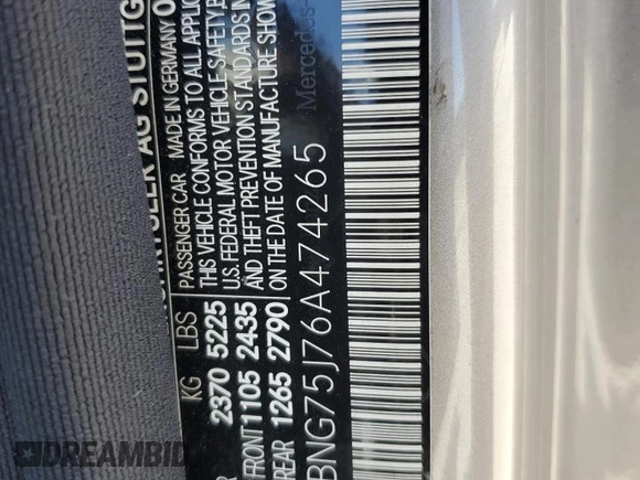 2006 Mercedes-Benz S 500 z VIN WDBNG75J76A474265, wystawiony jako Copart lot #53900555 z przebiegiem 131 481 mil mil oraz Szkody całkowita. Historia ofert i sprzedaży dostępna na DreamBid. Obrazek 12.