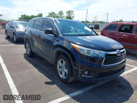 2015 Toyota Highlander Limited with VIN 5TDDKRFH3FS178486, listed as a IAAI auction lot 42658588 with 137,213 mi miles and . Bid and sale history available at DreamBid. Image 1.
