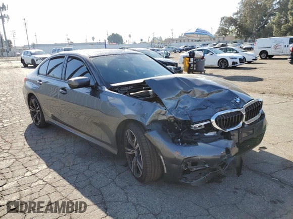 2021 BMW 3 Series 330i with VIN 3MW5R1J08M8B88355, listed as a Copart auction lot 50376775 with 0 mi miles and Salvage Title. Bid and sale history available at carsss.com. Image 4.