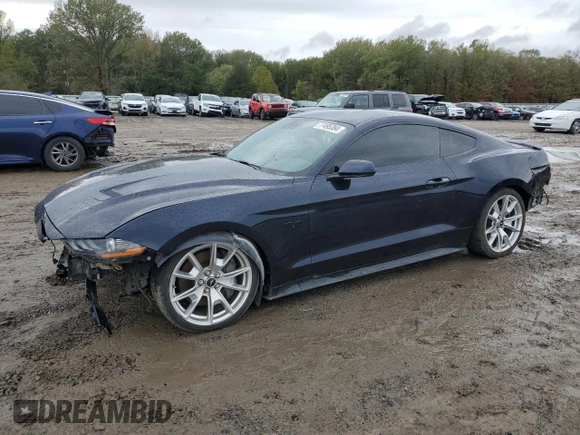 2021 Ford Mustang GT with VIN 1FA6P8CF8M5145208, listed as a Copart auction lot 77495384 with 15,830 mi miles and Salvage title. Bid and sale history available at DreamBid. Image 1.