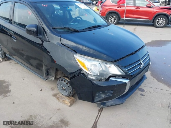 2021 Mitsubishi Mirage ES with VIN ML32AUHJ9MH010403, listed as a IAAI auction lot 41573106 with 54677 miles. Bid and sale history available at carsss.com. Image 6.