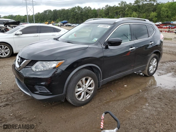 2016 Nissan Rogue SV with VIN JN8AT2MT4GW025474, listed as a Copart auction lot 51130825 with 104,628 mi miles and Salvage Title. Bid and sale history available at carsss.com. Image 1.