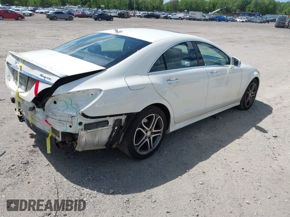 2015 Mercedes-Benz CLS 400 with VIN WDDLJ6HB9FA154511, listed as a IAAI auction lot 42155412 with 88,386 mi miles and . Bid and sale history available at DreamBid. Image 4.