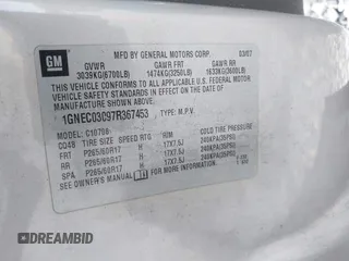 2007 Chevrolet Tahoe Police z VIN 1GNEC03097R367453, wystawiony jako IAAI lot #41849436 z przebiegiem 250 207 mil mil oraz . Historia ofert i sprzedaży dostępna na DreamBid. Obrazek 9.
