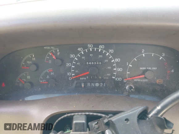 1999 Ford F-250 XL with VIN 1FTNX20F5XEC00435, listed as a IAAI auction lot 41137317 with 346,348 mi miles and . Bid and sale history available at DreamBid. Image 7.