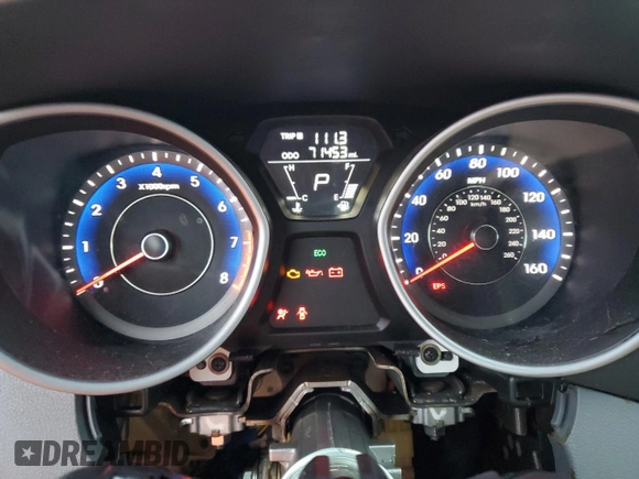 2013 Hyundai Elantra Coupe GS PZEV with VIN KMHDH6AE1DU003717, listed as a Copart auction lot 85596674 with 71,453 mi miles and Salvage Title. Bid and sale history available at carsss.com. Image 9.