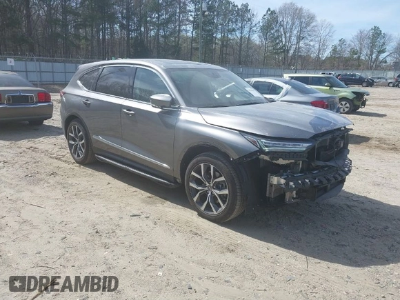 2023 Acura MDX w/Technology Package with VIN 5J8YE1H45PL024130, listed as a IAAI auction lot 41826157 with 27,425 mi miles. Bid and sale history available at carsss.com. Image 1.