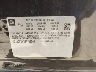 2014 Chevrolet Sonic LT с VIN 1G1JC5SH3E4139348, выставлен на аукционе IAAI как лот 42336984 с пробегом Не указан миль и . История ставок и продаж доступна на DreamBid. Изображение 9.