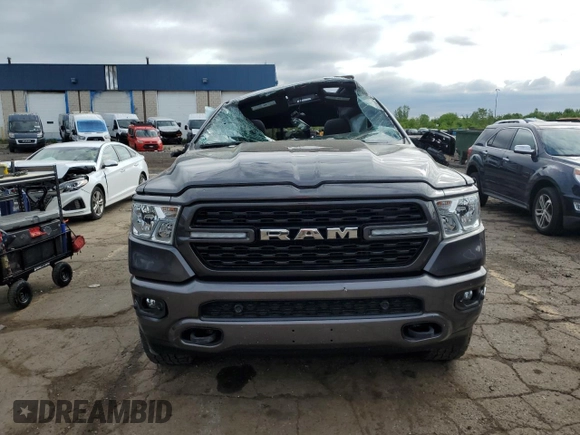 2022 Ram 1500 Big Horn with VIN 1C6SRFMT7NN155488, listed as a Copart auction lot 57314905 with 57,444 mi miles and Non repairable. Bid and sale history available at DreamBid. Image 5.