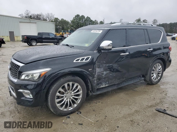 2016 Infiniti QX80 Limited with VIN JN8AZ2NE6G9122432, listed as a Copart auction lot 44016725 with 138,446 mi miles and Salvage title. Bid and sale history available at DreamBid. Image 1.