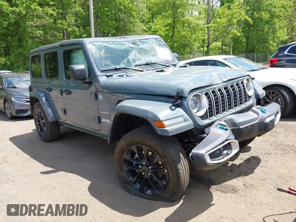 2024 Jeep Wrangler Sahara with VIN 1C4RJXP68RW270112, listed as a IAAI auction lot 42193921 with 23,792 mi miles and . Bid and sale history available at DreamBid. Image 1.