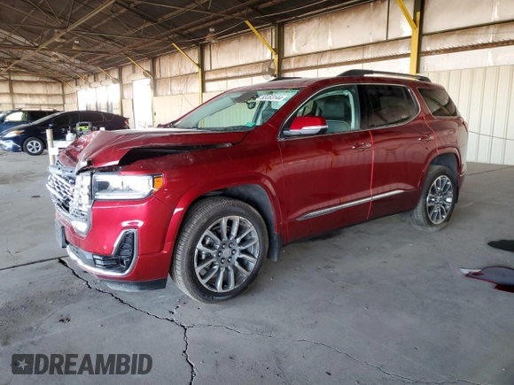 2021 GMC Acadia Denali with VIN 1GKKNPLS5MZ111584, listed as a Copart auction lot 83353144 with 24,655 mi miles and Salvage Title. Bid and sale history available at carsss.com. Image 1.