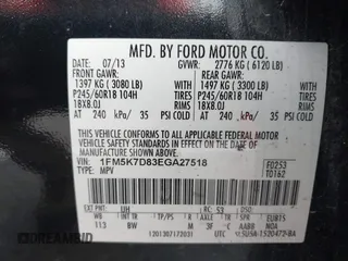 2014 Ford Explorer XLT с VIN 1FM5K7D83EGA27518, выставлен на аукционе IAAI как лот 42429172 с пробегом 176 067 миль миль и . История ставок и продаж доступна на DreamBid. Изображение 9.