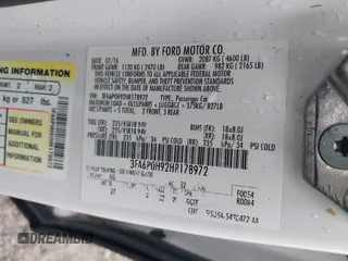 2017 Ford Fusion SE with VIN 3FA6P0H92HR178972, listed as a IAAI auction lot 42243949 with 157,544 mi miles and . Bid and sale history available at DreamBid. Image 9.