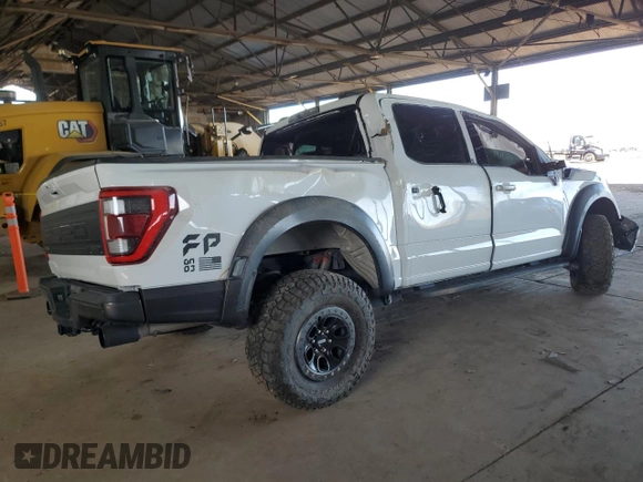 2021 Ford F-150 Raptor with VIN 1FTFW1RG9MFC63847, listed as a Copart auction lot 46291325 with 53,064 mi miles and Salvage Title. Bid and sale history available at carsss.com. Image 3.