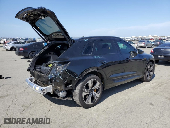 2022 Audi e-tron Premium Plus with VIN WA1LAAGE3NB009881, listed as a Copart auction lot 55096875 with 31,718 mi miles and Salvage title. Bid and sale history available at DreamBid. Image 3.