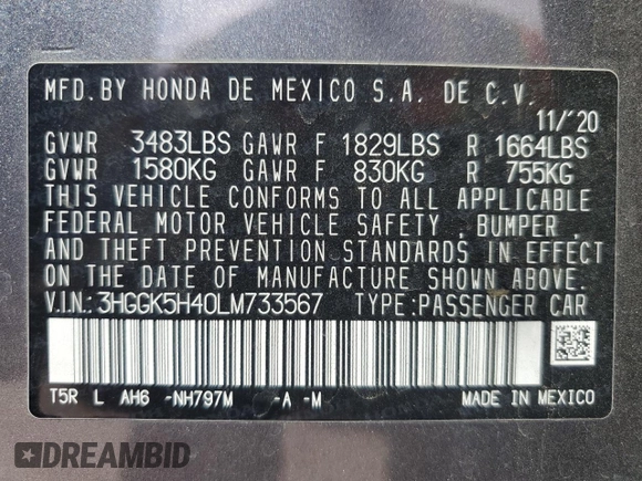 2020 Honda Fit LX with VIN 3HGGK5H40LM733567, listed as a Copart auction lot 53866985 with 86,486 mi miles and Salvage Title. Bid and sale history available at carsss.com. Image 12.