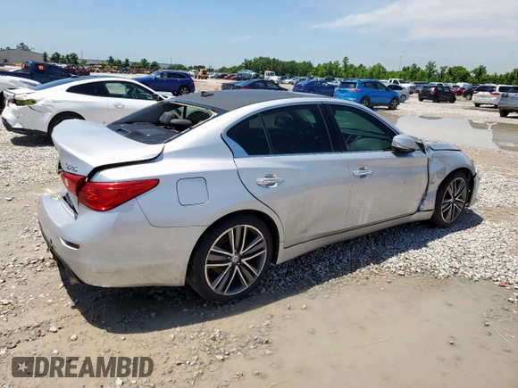 2015 Infiniti Q50 with VIN JN1BV7AP7FM331225, listed as a Copart auction lot 58298965 with 148,267 mi miles and Salvage title. Bid and sale history available at DreamBid. Image 3.