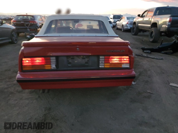 1985 Chevrolet Cavalier with VIN 1G1JE67W1F7185395, listed as a Copart auction lot 80670104 with 5,776 mi miles and Clean Title. Bid and sale history available at DreamBid. Image 6.