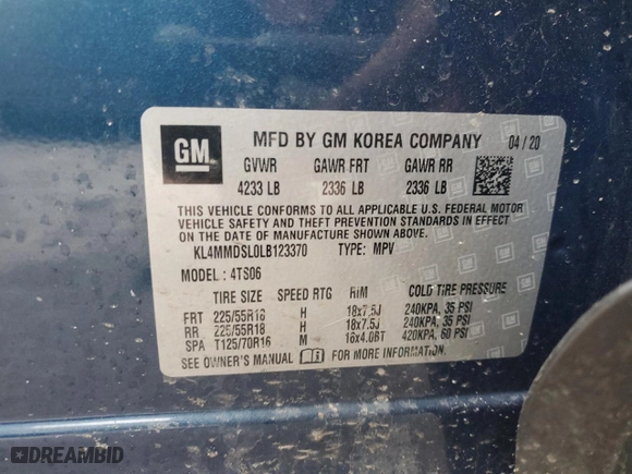 2020 Buick Encore GX Select with VIN KL4MMDSL0LB123370, listed as a Copart auction lot 47350195 with 92,048 mi miles and Salvage Title. Bid and sale history available at carsss.com. Image 13.