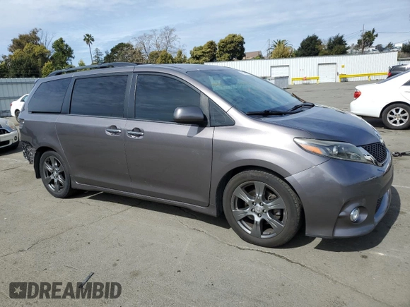 2017 Toyota Sienna SE with VIN 5TDXZ3DCXHS771231, listed as a Copart auction lot 50169225 with 81,910 mi miles and Salvage Title. Bid and sale history available at carsss.com. Image 4.