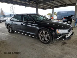 2013 Audi A8 L 3.0L with VIN WAURGAFD7DN004393, listed as a Copart auction lot 48186015 with 98,174 mi miles and Salvage Title. Bid and sale history available at carsss.com. Image 4.