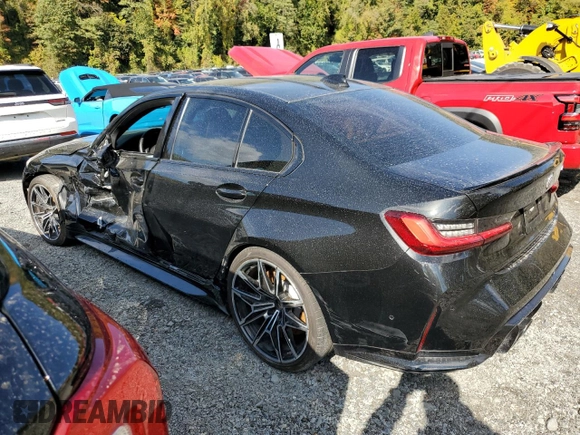 2022 BMW M3 with VIN WBS53AY0XNFL73101, listed as a Copart auction lot 75483164 with 12,889 mi miles and Salvage Title. Bid and sale history available at carsss.com. Image 2.