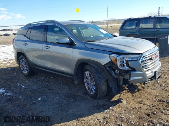 2023 GMC Terrain SLT with VIN 3GKALVEG9PL220933, listed as a IAAI auction lot 40994067 with 38,988 mi miles and . Bid and sale history available at carsss.com. Image 1.