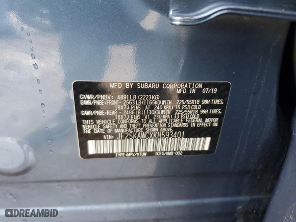 2019 Subaru Forester Touring with VIN JF2SKAWCXKH593401, listed as a Copart auction lot 45157845 with 59,814 mi miles and Salvage Title. Bid and sale history available at carsss.com. Image 13.