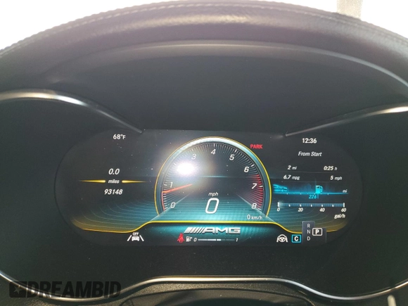 2020 Mercedes-Benz C 43 AMG with VIN 55SWF6EB6LU332227, listed as a Copart auction lot 46474325 with 93,148 mi miles and Salvage Title. Bid and sale history available at carsss.com. Image 9.