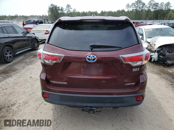 2016 Toyota Highlander Hybrid Limited with VIN 5TDDCRFH2GS020039, listed as a Copart auction lot 47857264 with 145,901 mi miles. Bid and sale history available at carsss.com. Image 6.