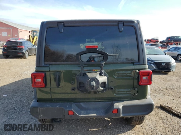 2021 Jeep Wrangler Unlimited Sport Altitude with VIN 1C4HJXDG3MW563434, listed as a Copart auction lot 77968474 with 29,834 mi miles and Salvage Title. Bid and sale history available at carsss.com. Image 6.