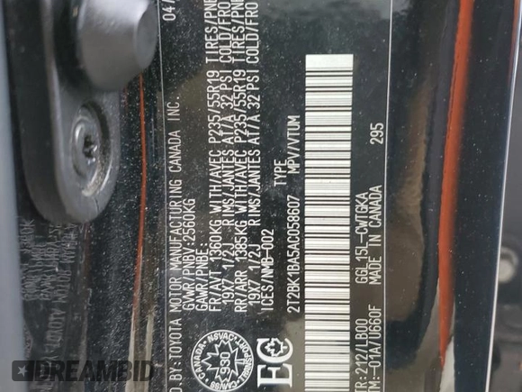 2010 Lexus RX 350 with VIN 2T2BK1BA5AC058607, listed as a Copart auction lot 46995305 with Not Provided miles and Salvage Title. Bid and sale history available at DreamBid. Image 14.