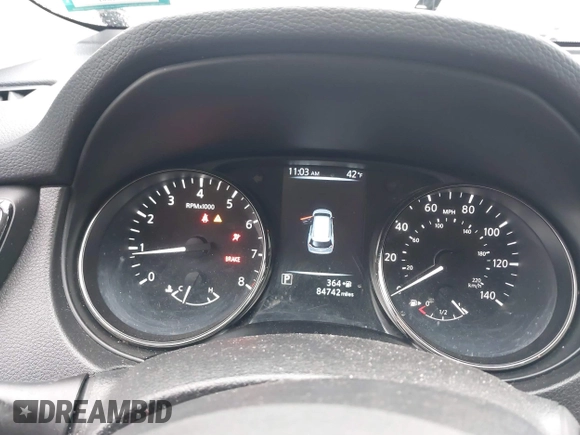 2017 Nissan Rogue S with VIN JN8AT2MVXHW278799, listed as a IAAI auction lot 41838458 with 84,742 mi miles and . Bid and sale history available at DreamBid. Image 7.