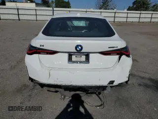 2022 BMW i4 eDrive40 with VIN WBY73AW09NFM42460, listed as a Copart auction lot 59141474 with 0 mi miles and Salvage Title. Bid and sale history available at carsss.com. Image 6.