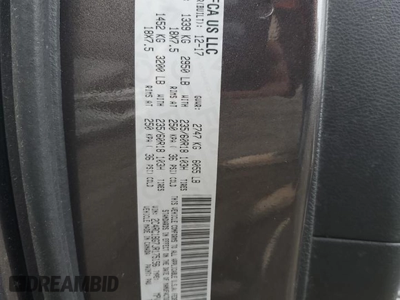 2018 Chrysler Pacifica Touring L with VIN 2C4RC1BG7JR175156, listed as a Copart auction lot 52935435 with 106,264 mi miles and Salvage Title. Bid and sale history available at DreamBid. Image 13.