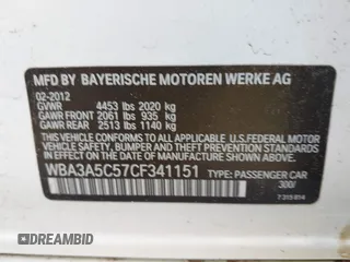 2012 BMW 3 Series 328i с VIN WBA3A5C57CF341151, выставлен на аукционе IAAI как лот 42259279 с пробегом 70 035 миль миль и . История ставок и продаж доступна на DreamBid. Изображение 9.