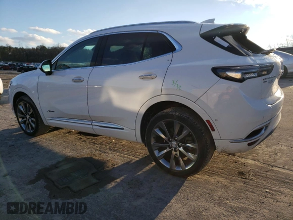 2021 Buick Envision Avenir with VIN LRBFZSR42MD119912, listed as a Copart auction lot 84413154 with 22,327 mi miles and Salvage Title. Bid and sale history available at carsss.com. Image 2.