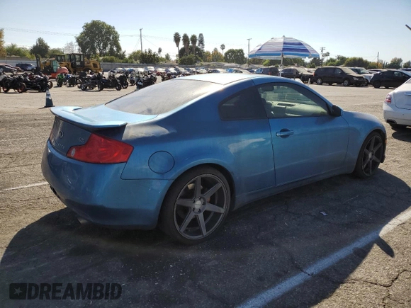 2003 Infiniti G35 Coupe w/Leather with VIN JNKCV54E73M214285, listed as a Copart auction lot 77820164 with 196,467 mi miles and Salvage Title. Bid and sale history available at carsss.com. Image 3.