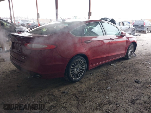 2014 Ford Fusion Titanium with VIN 3FA6P0K97ER204843, listed as a IAAI auction lot 41614434 with 110,165 mi miles. Bid and sale history available at carsss.com. Image 4.