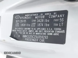 2005 Hyundai Accent GLS with VIN KMHCG35C25U359293, listed as a IAAI auction lot 41233474 with 148,344 mi miles. Bid and sale history available at carsss.com. Image 9.