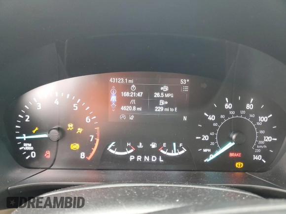 2020 Ford Escape SEL with VIN 1FMCU0H68LUA99184, listed as a Copart auction lot 57451135 with 43,123 mi miles and Salvage title. Bid and sale history available at DreamBid. Image 9.
