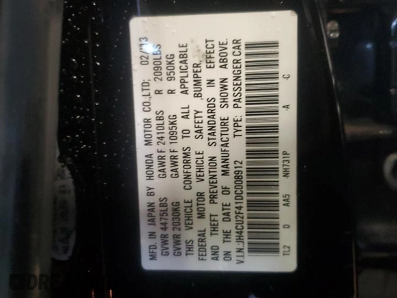 2013 Acura TSX z VIN JH4CU2F41DC008912, wystawiony jako Copart lot #60914945 z przebiegiem 52 273 mil mil oraz Nie do naprawy • Non repairable. Historia ofert i sprzedaży dostępna na DreamBid. Obrazek 13.