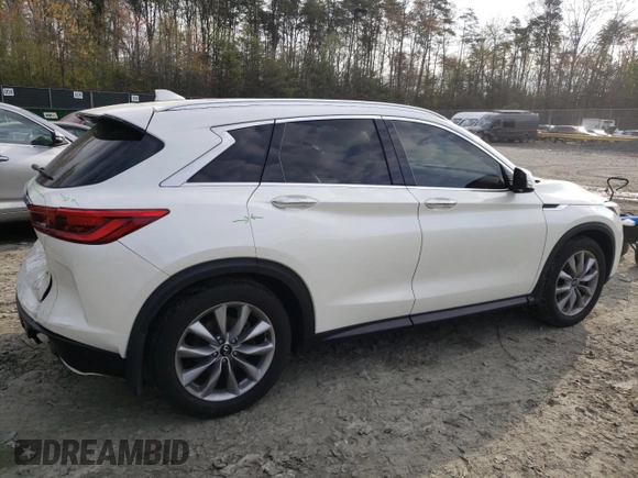2021 Infiniti QX50 Luxe with VIN 3PCAJ5BB3MF114918, listed as a Copart auction lot 52162535 with 44,420 mi miles and Salvage title. Bid and sale history available at DreamBid. Image 3.