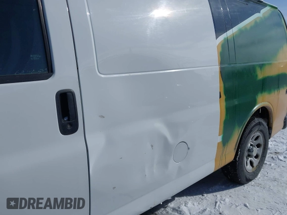 2010 Chevrolet Express Cargo Van with VIN 1GCUGADX0A1182689, listed as a IAAI auction lot 41554281 with 107,929 mi miles. Bid and sale history available at carsss.com. Image 6.