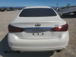 2018 Infiniti Q50 3.0t LUXE with VIN JN1EV7APXJM590653, listed as a Copart auction lot 50197665 with 75,736 mi miles and Salvage Title. Bid and sale history available at carsss.com. Image 6.