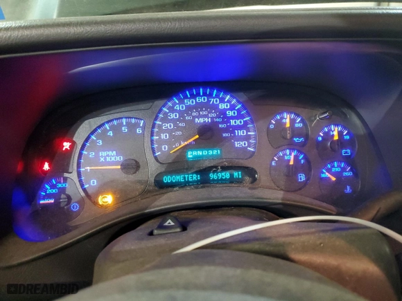 2005 Chevrolet Silverado 2500HD with VIN 1GCHK24U05E122552, listed as a Copart auction lot 48241025 with 96,950 mi miles and Salvage Title. Bid and sale history available at carsss.com. Image 9.