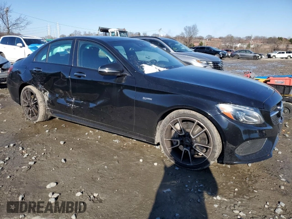 2017 Mercedes-Benz C 43 AMG with VIN 55SWF6EBXHU195218, listed as a Copart auction lot 41504645 with 97,108 mi miles and Salvage Title. Bid and sale history available at DreamBid. Image 4.