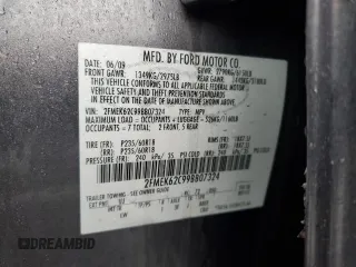 2009 Ford Flex SEL with VIN 2FMEK62C99BB07324, listed as a Copart auction lot 45214875 with 181,008 mi miles and Salvage Title. Bid and sale history available at carsss.com. Image 13.