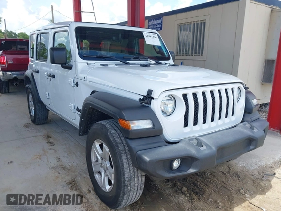 2021 Jeep Wrangler Unlimited Sport z VIN 1C4HJXDG7MW805657, wystawiony jako IAAI lot #42481446 z przebiegiem 24 299 mil mil oraz . Historia ofert i sprzedaży dostępna na DreamBid. Obrazek 1.